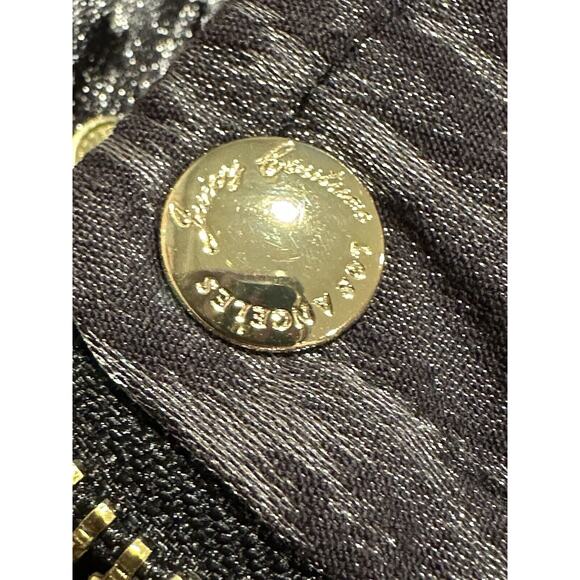 JUICY COUTURE WOMENS BLACK MEDIUM METALLIC LEOPARD PUFFER VEST ORG. $218 - Picture 9 of 13